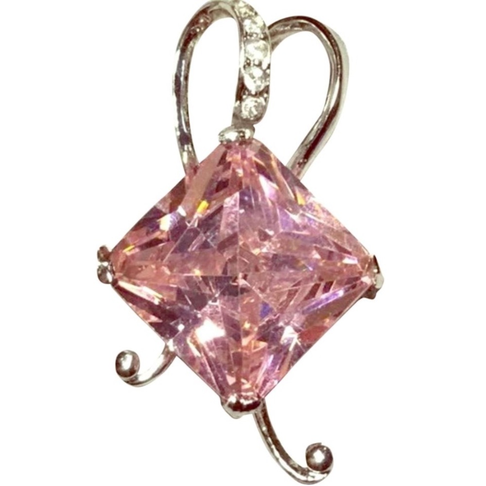 Pink Sapphire & Topaz Silver slider Pendant